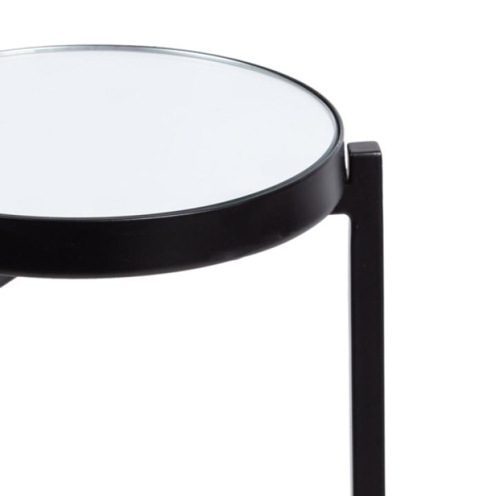 Black Metal Mirrored Tabletop Aguilar Drink Table