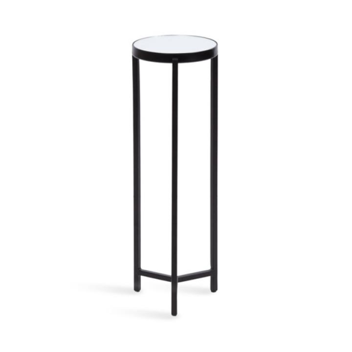 Black Metal Mirrored Tabletop Aguilar Drink Table