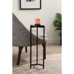 Black Metal Mirrored Tabletop Aguilar Drink Table