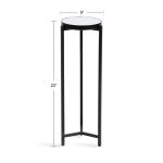 Black Metal Mirrored Tabletop Aguilar Drink Table