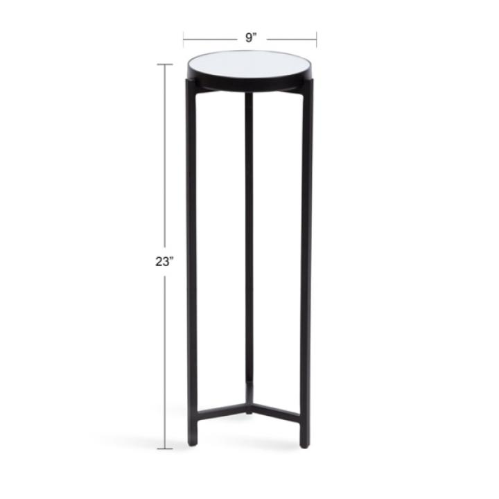 Black Metal Mirrored Tabletop Aguilar Drink Table