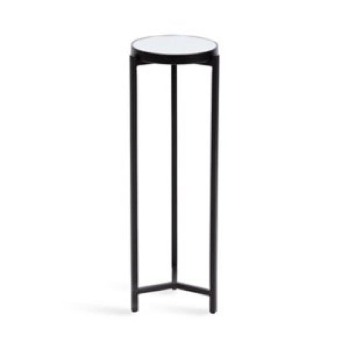 Black Metal Mirrored Tabletop Aguilar Drink Table