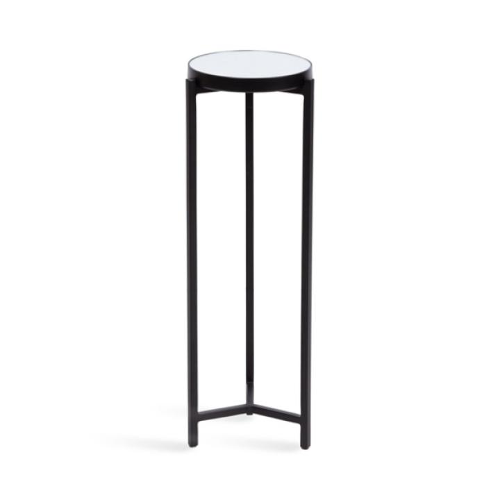 Black Metal Mirrored Tabletop Aguilar Drink Table