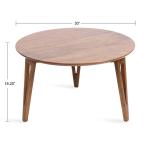 Walnut Brown Mango Wood Round Kershaw Coffee Table