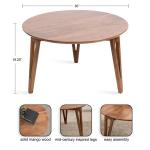 Walnut Brown Mango Wood Round Kershaw Coffee Table