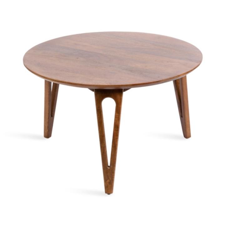 Walnut Brown Mango Wood Round Kershaw Coffee Table