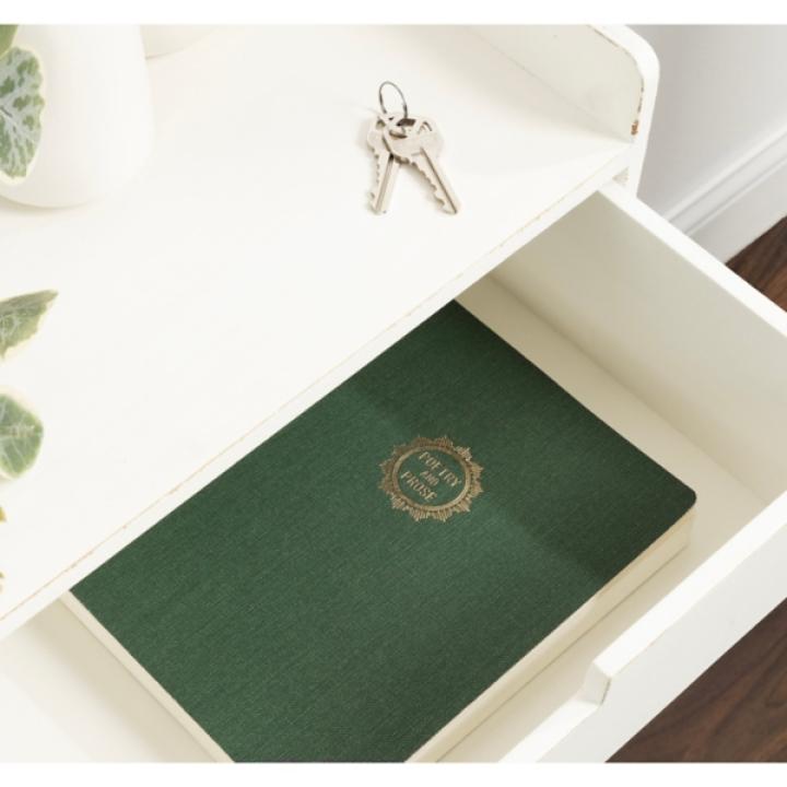 Distressed White Drawer Kitt Floating Side Table