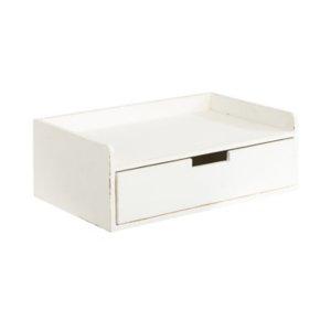 Distressed White Drawer Kitt Floating Side Table