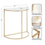 White & Gold Half Moon Dorrah Accent Table