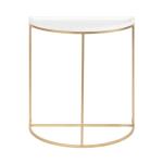 White & Gold Half Moon Dorrah Accent Table