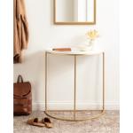 White & Gold Half Moon Dorrah Accent Table