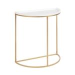 White & Gold Half Moon Dorrah Accent Table