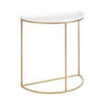 White & Gold Half Moon Dorrah Accent Table