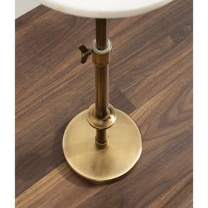 Antique Brass and White Marble Adjustable Table