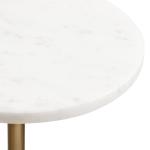 Antique Brass and White Marble Adjustable Table