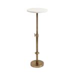 Antique Brass and White Marble Adjustable Table
