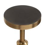 Antique Brass and White Marble Adjustable Table