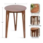 Walnut Brown Mango Wood Round Kershaw Accent Table