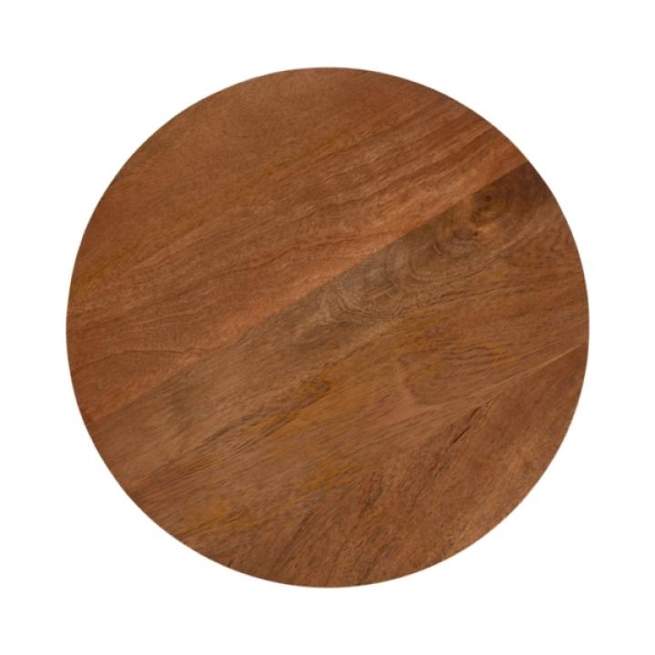 Walnut Brown Mango Wood Round Kershaw Accent Table