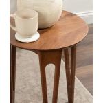 Walnut Brown Mango Wood Round Kershaw Accent Table
