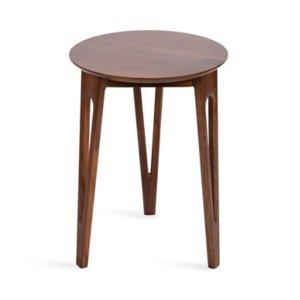 Walnut Brown Mango Wood Round Kershaw Accent Table