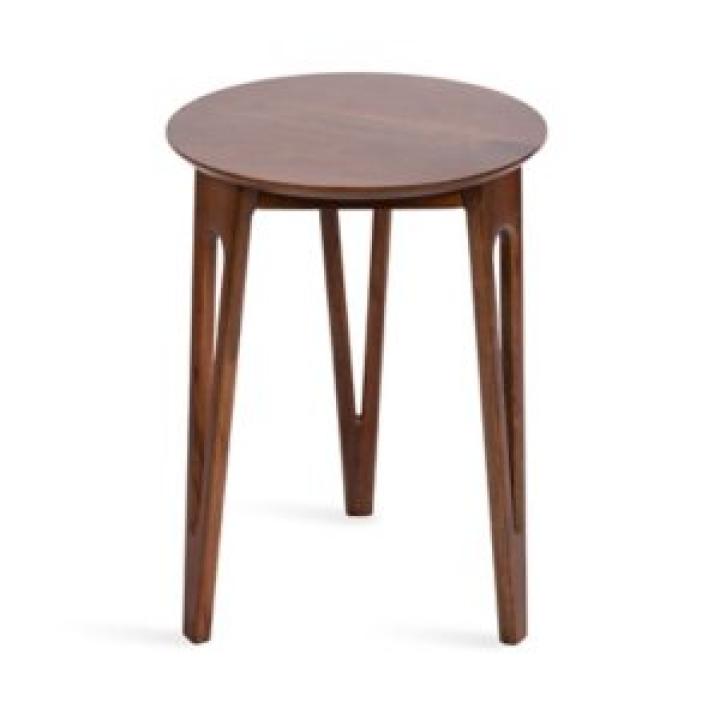 Walnut Brown Mango Wood Round Kershaw Accent Table