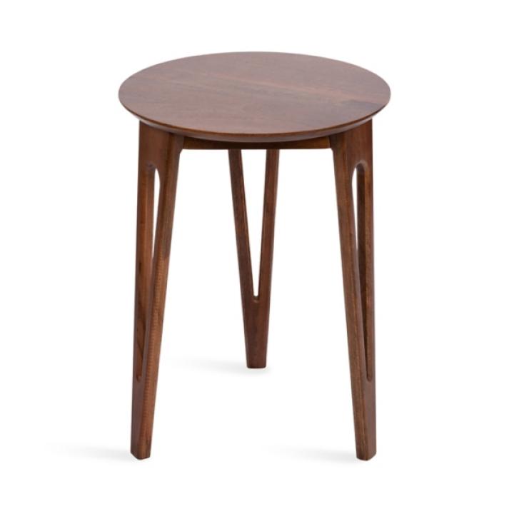 Walnut Brown Mango Wood Round Kershaw Accent Table
