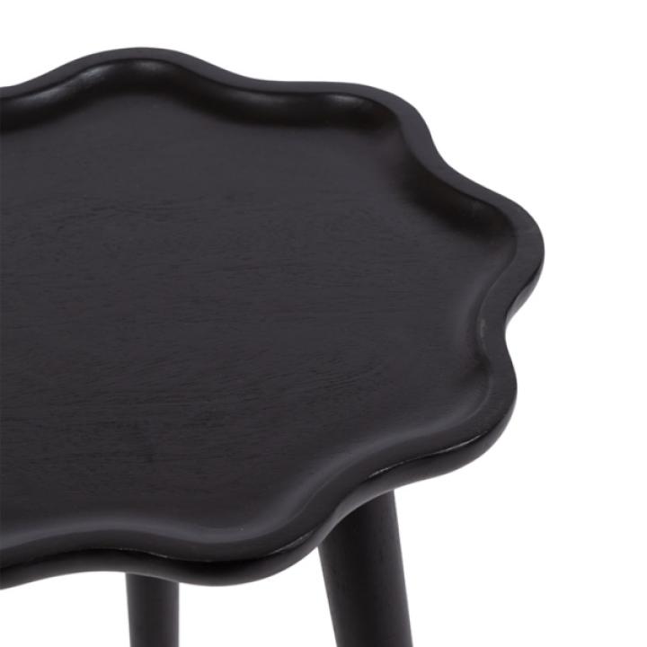Black Wood Wavy Accent Table