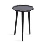 Black Wood Wavy Accent Table