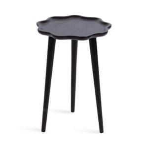 Black Wood Wavy Accent Table