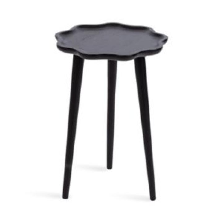 Black Wood Wavy Accent Table