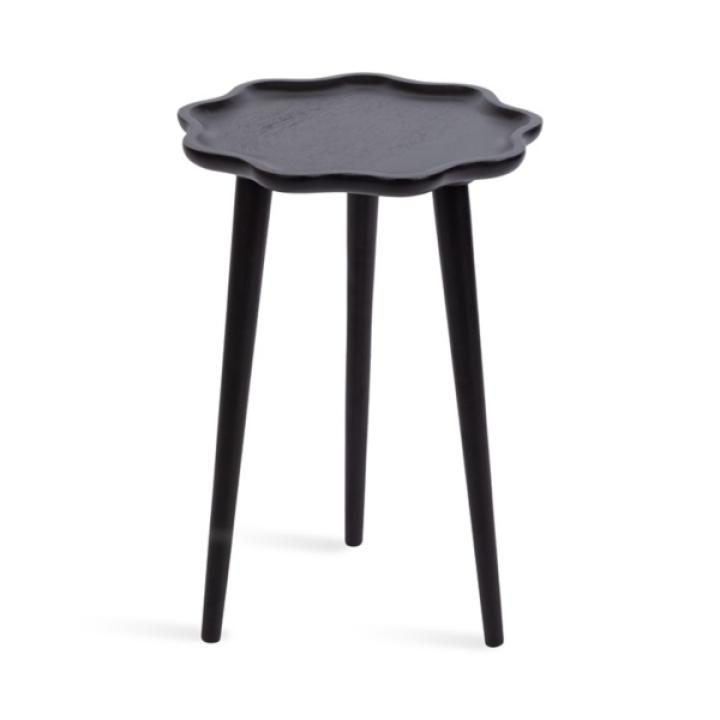 Black Wood Wavy Accent Table