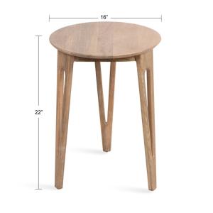 Natural Mango Wood Round Kershaw Accent Table