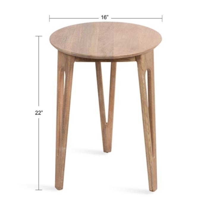 Natural Mango Wood Round Kershaw Accent Table