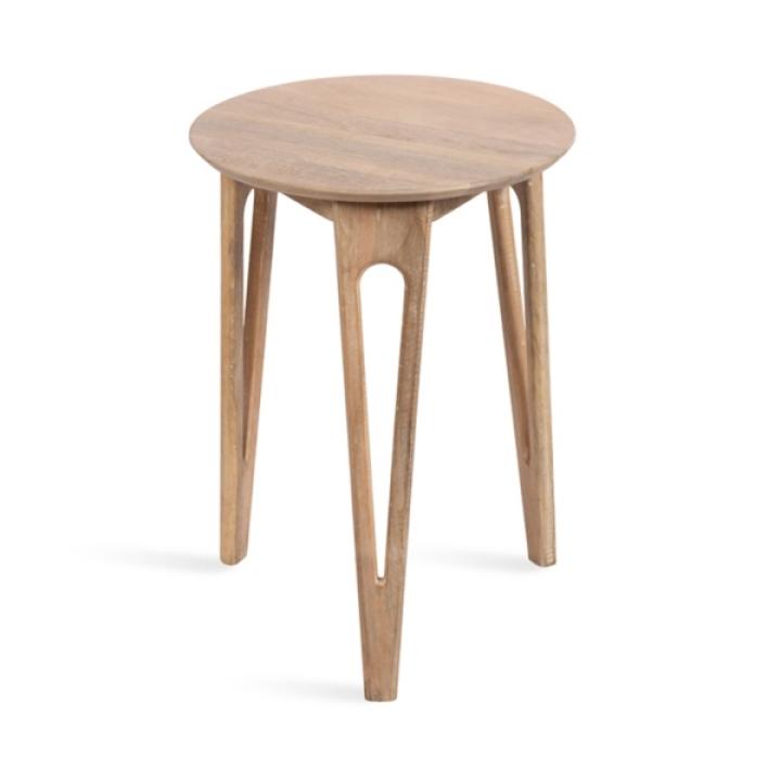 Natural Mango Wood Round Kershaw Accent Table
