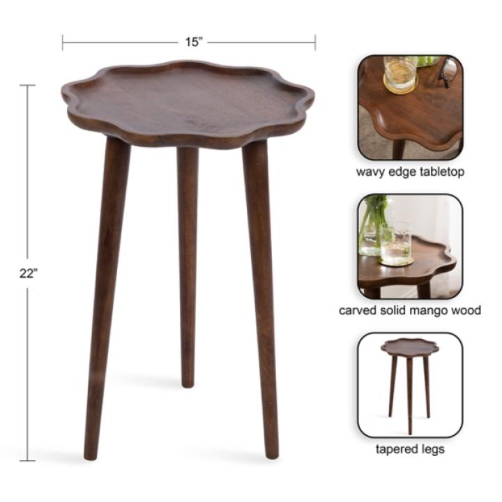 Walnut Wood Wavy Accent Table