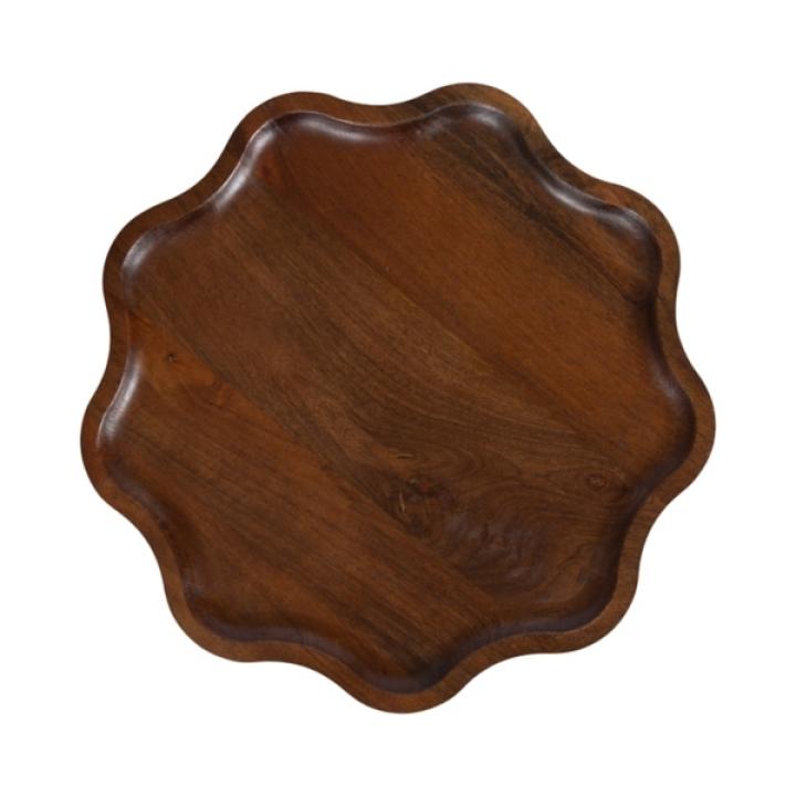 Walnut Wood Wavy Accent Table