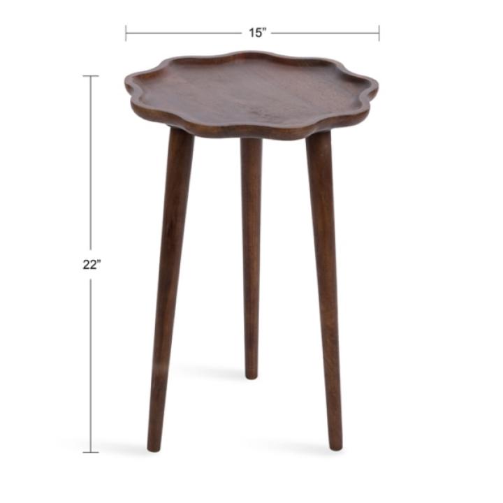 Walnut Wood Wavy Accent Table