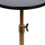 Antique Brass and Black Marble Adjustable Table