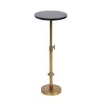 Antique Brass and Black Marble Adjustable Table