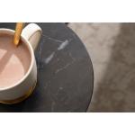 Antique Brass and Black Marble Adjustable Table