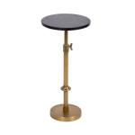 Antique Brass and Black Marble Adjustable Table