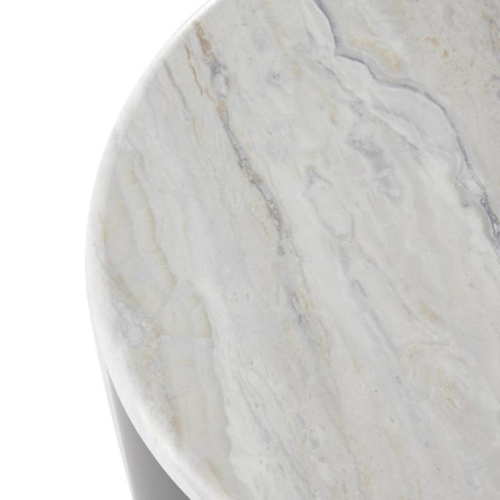 Black Metal Marble Nesting Accent Tables, Set of 2