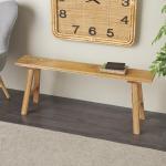Natural Wood Narrow Rustic Bench