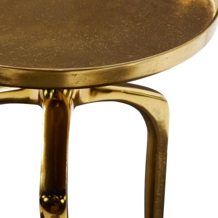 Gold Metal Round Tripod Accent Table