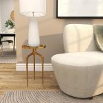 Gold Metal Round Tripod Accent Table