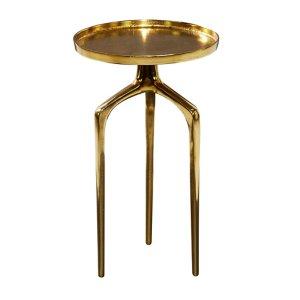 Gold Metal Round Tripod Accent Table