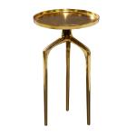 Gold Metal Round Tripod Accent Table