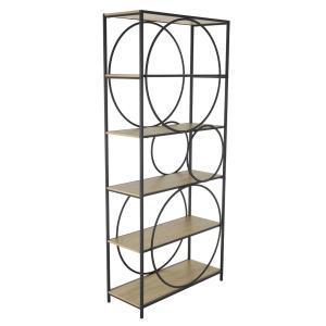 Black Metal Circles 5-Tier Bookcase