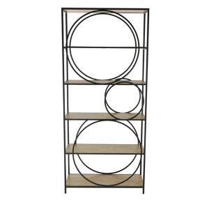 Black Metal Circles 5-Tier Bookcase